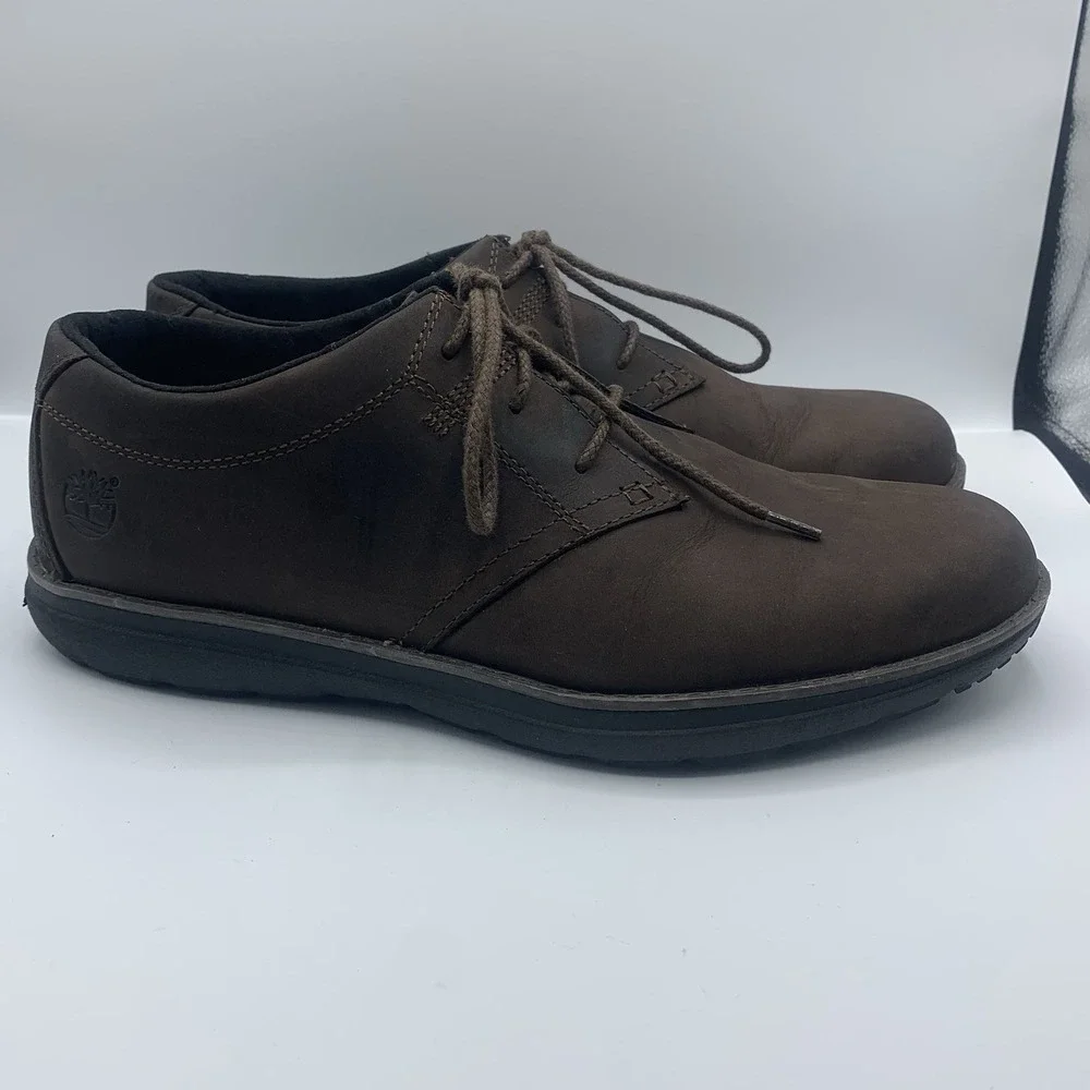 Timberland Ortholite Dark Brown Leather Lace Up Dress Shoes A14F4 Men Size 11